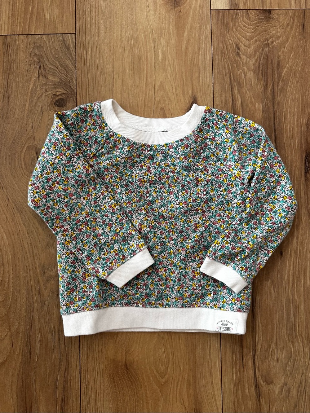 Carter's Floral Print Sweatshirt with White Trim